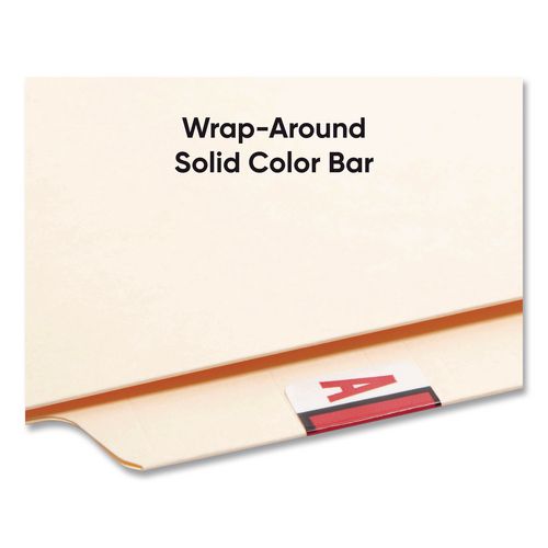 Image of Smead 67071 A-Z Color-Coded End Tab Filing Labels, A, 1 X 1.25, White, 500/roll