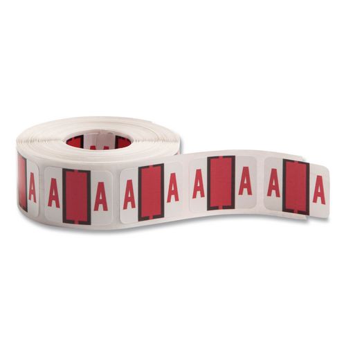 Image of Smead 67071 A-Z Color-Coded End Tab Filing Labels, A, 1 X 1.25, White, 500/roll