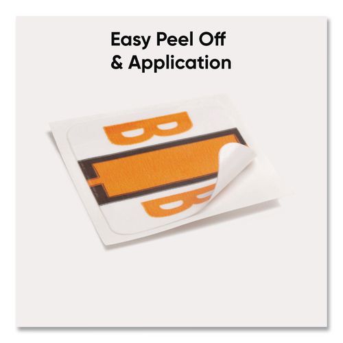 Image of Smead 67072 A-Z Color-Coded End Tab Filing Labels, B, 1 X 1.25, White, 500/roll