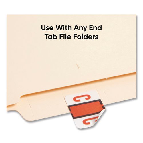Image of Smead 67073 A-Z Color-Coded End Tab Filing Labels, C, 1 X 1.25, White, 500/roll