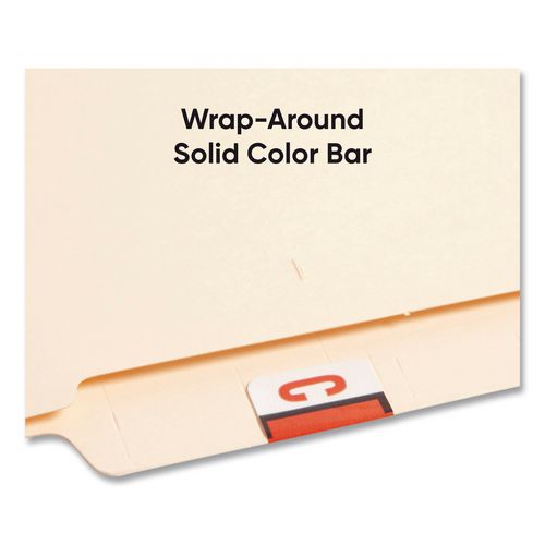 Image of Smead 67073 A-Z Color-Coded End Tab Filing Labels, C, 1 X 1.25, White, 500/roll
