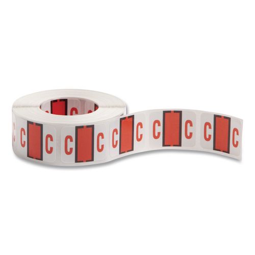 Image of Smead 67073 A-Z Color-Coded End Tab Filing Labels, C, 1 X 1.25, White, 500/roll
