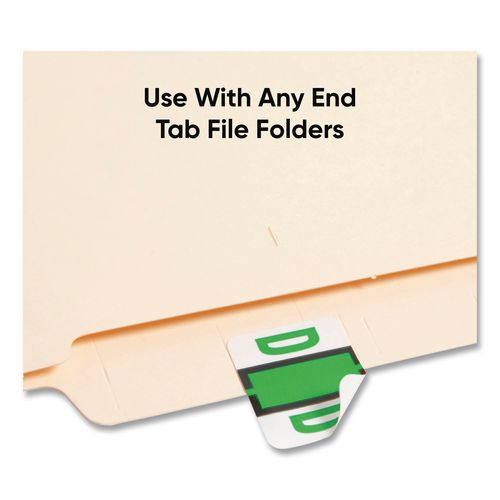 Image of Smead 67074 A-Z Color-Coded End Tab Filing Labels, D, 1 X 1.25, White, 500/roll