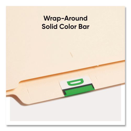 Image of Smead 67074 A-Z Color-Coded End Tab Filing Labels, D, 1 X 1.25, White, 500/roll
