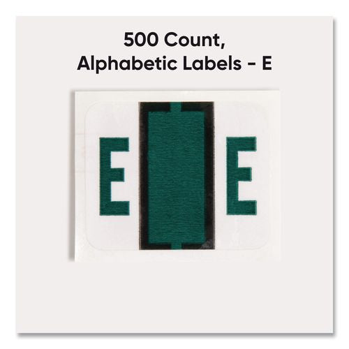 Image of Smead 67075 A-Z Color-Coded End Tab Filing Labels, E, 1 X 1.25, White, 500/roll