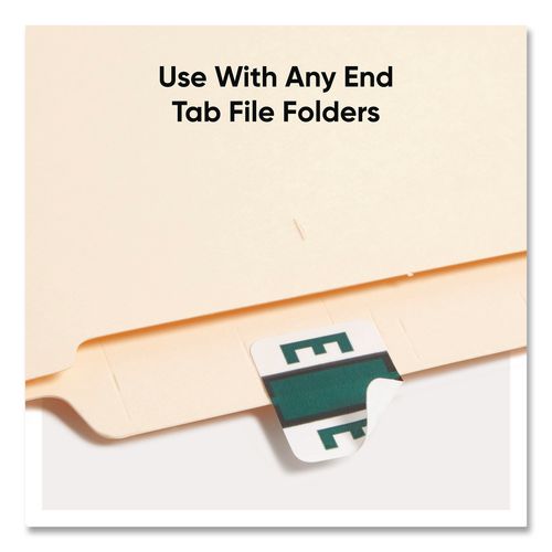 Image of Smead 67075 A-Z Color-Coded End Tab Filing Labels, E, 1 X 1.25, White, 500/roll