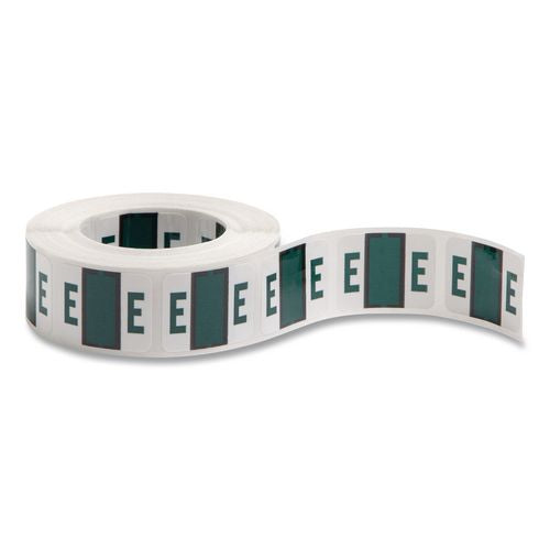 Image of Smead 67075 A-Z Color-Coded End Tab Filing Labels, E, 1 X 1.25, White, 500/roll