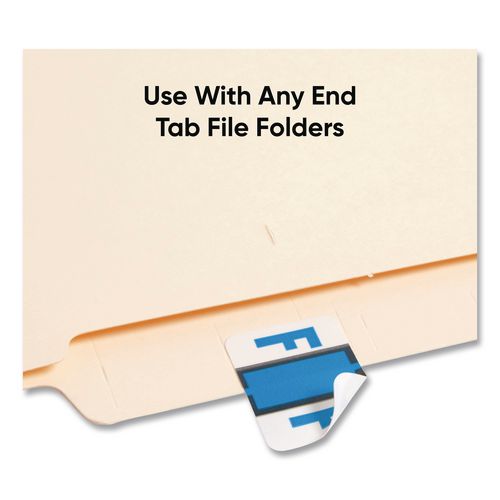 Image of Smead 67076 A-Z Color-Coded End Tab Filing Labels, F, 1 X 1.25, White, 500/roll