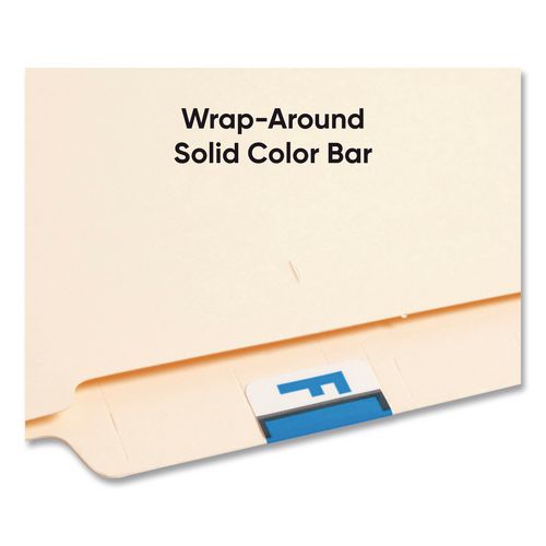 Image of Smead 67076 A-Z Color-Coded End Tab Filing Labels, F, 1 X 1.25, White, 500/roll