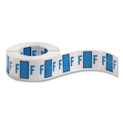 Image of Smead 67076 A-Z Color-Coded End Tab Filing Labels, F, 1 X 1.25, White, 500/roll