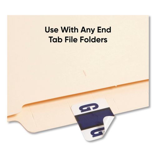 Image of Smead 67077 A-Z Color-Coded End Tab Filing Labels, G, 1 X 1.25, White, 500/roll