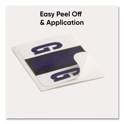 Image of Smead 67077 A-Z Color-Coded End Tab Filing Labels, G, 1 X 1.25, White, 500/roll