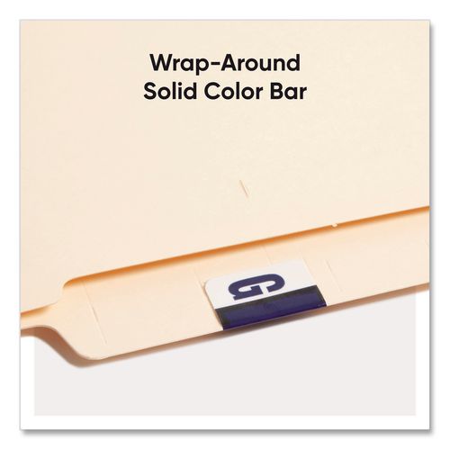 Image of Smead 67077 A-Z Color-Coded End Tab Filing Labels, G, 1 X 1.25, White, 500/roll