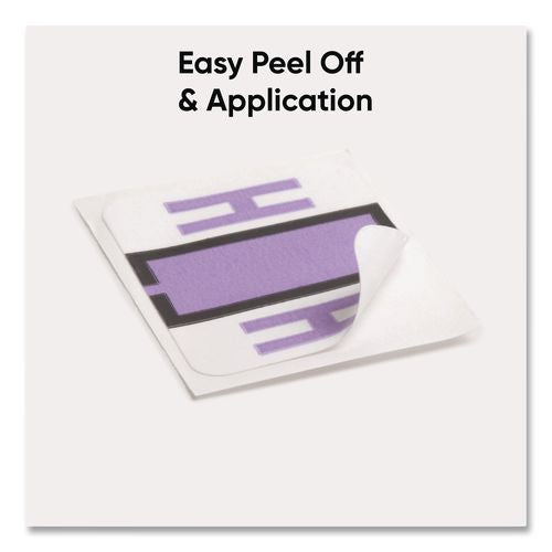 Image of Smead 67078 A-Z Color-Coded End Tab Filing Labels, H, 1 X 1.25, White, 500/roll