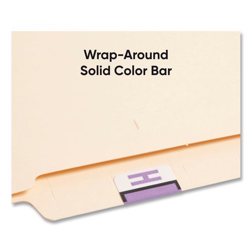 Image of Smead 67078 A-Z Color-Coded End Tab Filing Labels, H, 1 X 1.25, White, 500/roll