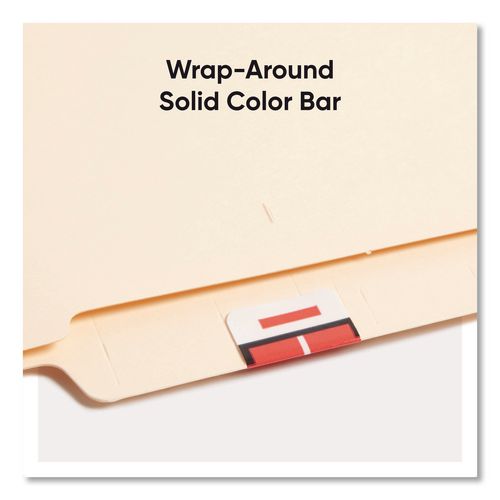 Image of Smead 67079 A-Z Color-Coded End Tab Filing Labels, I, 1 X 1.25, White, 500/roll