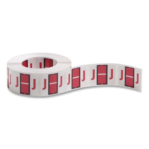 Image of Smead 67080 A-Z Color-Coded End Tab Filing Labels, J, 1 X 1.25, White, 500/roll