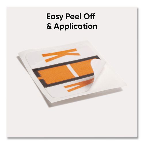 Image of Smead 67081 A-Z Color-Coded End Tab Filing Labels, K, 1 X 1.25, White, 500/roll