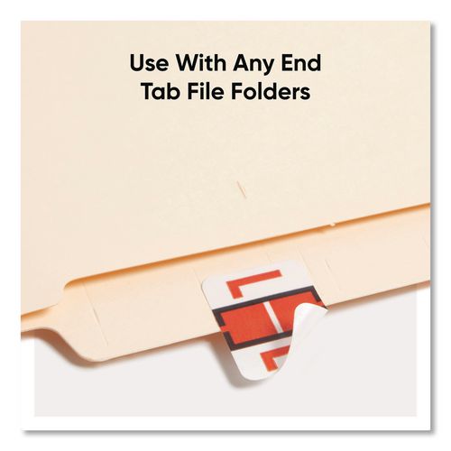 Image of Smead 67082 A-Z Color-Coded End Tab Filing Labels, L, 1 X 1.25, White, 500/roll