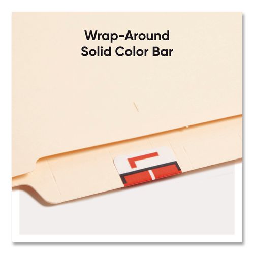 Image of Smead 67082 A-Z Color-Coded End Tab Filing Labels, L, 1 X 1.25, White, 500/roll