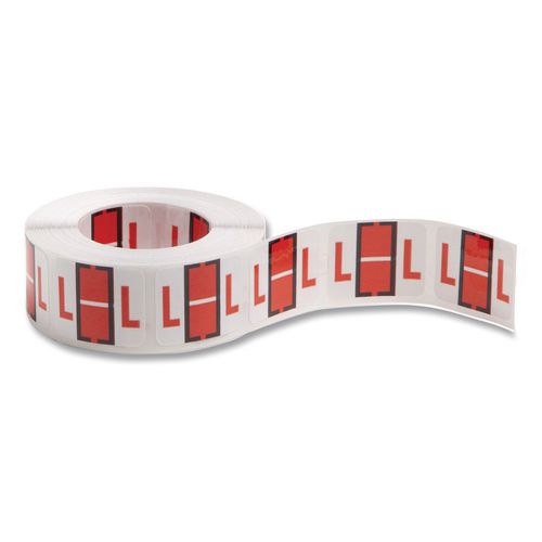 Image of Smead 67082 A-Z Color-Coded End Tab Filing Labels, L, 1 X 1.25, White, 500/roll