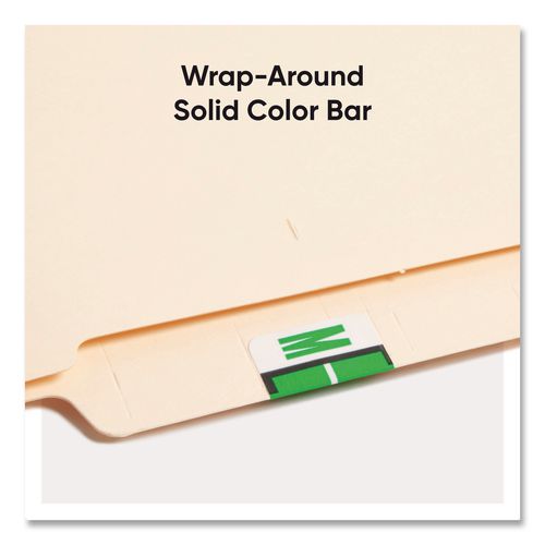 Image of Smead 67083 A-Z Color-Coded End Tab Filing Labels, M, 1 X 1.25, White, 500/roll