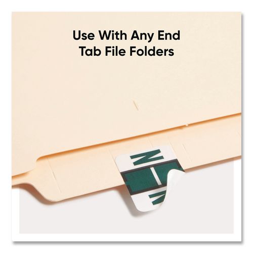 Image of Smead 67084 A-Z Color-Coded End Tab Filing Labels, N, 1 X 1.25, White, 500/roll