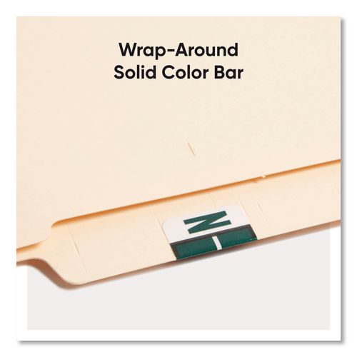 Image of Smead 67084 A-Z Color-Coded End Tab Filing Labels, N, 1 X 1.25, White, 500/roll