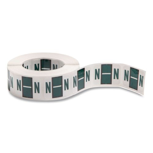 Image of Smead 67084 A-Z Color-Coded End Tab Filing Labels, N, 1 X 1.25, White, 500/roll