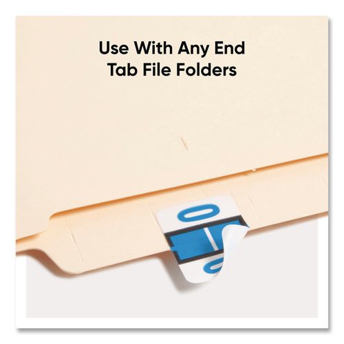 Image of Smead 67085 A-Z Color-Coded End Tab Filing Labels, O, 1 X 1.25, White, 500/roll