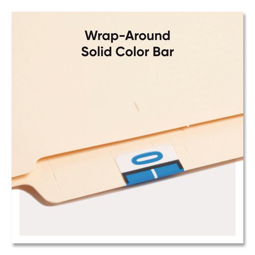 Image of Smead 67085 A-Z Color-Coded End Tab Filing Labels, O, 1 X 1.25, White, 500/roll