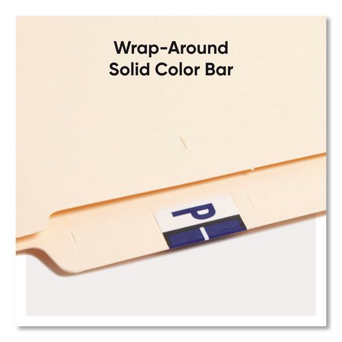 Image of Smead 67086 A-Z Color-Coded End Tab Filing Labels, P, 1 X 1.25, White, 500/roll