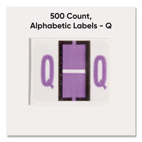 Image of Smead 67087 A-Z Color-Coded End Tab Filing Labels, Q, 1 X 1.25, White, 500/roll