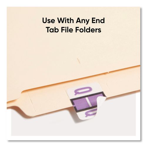 Image of Smead 67087 A-Z Color-Coded End Tab Filing Labels, Q, 1 X 1.25, White, 500/roll