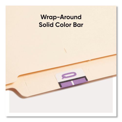 Image of Smead 67087 A-Z Color-Coded End Tab Filing Labels, Q, 1 X 1.25, White, 500/roll