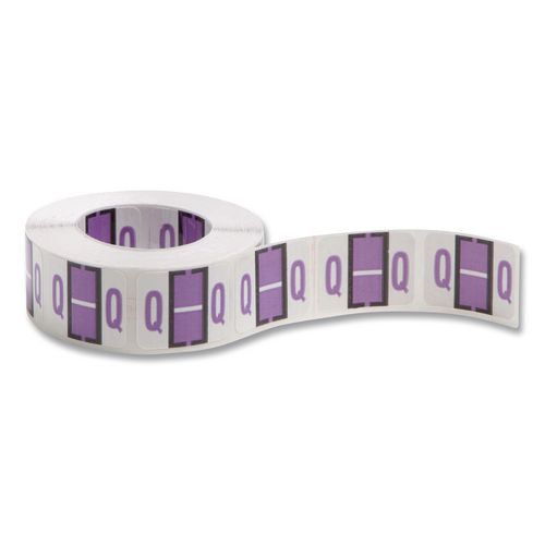 Image of Smead 67087 A-Z Color-Coded End Tab Filing Labels, Q, 1 X 1.25, White, 500/roll