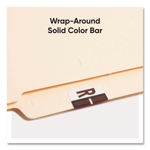 Image of Smead 67088 A-Z Color-Coded End Tab Filing Labels, R, 1 X 1.25, White, 500/roll