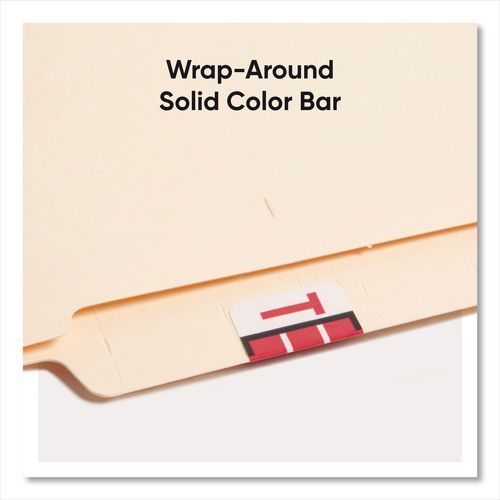 Image of Smead 67090 A-Z Color-Coded End Tab Filing Labels, T, 1 X 1.25, White, 500/roll