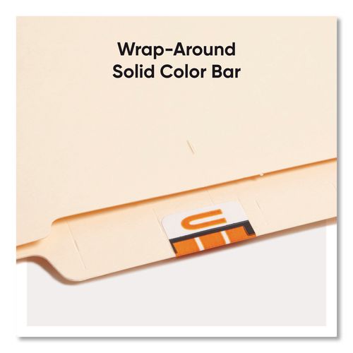 Image of Smead 67091 A-Z Color-Coded End Tab Filing Labels, U, 1 X 1.25, White, 500/roll