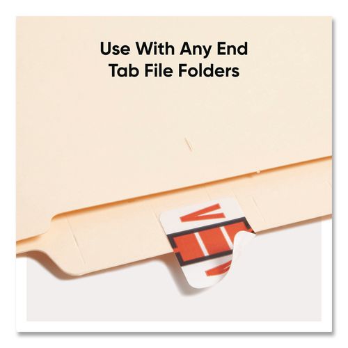 Image of Smead 67092 A-Z Color-Coded End Tab Filing Labels, V, 1 X 1.25, White, 500/roll