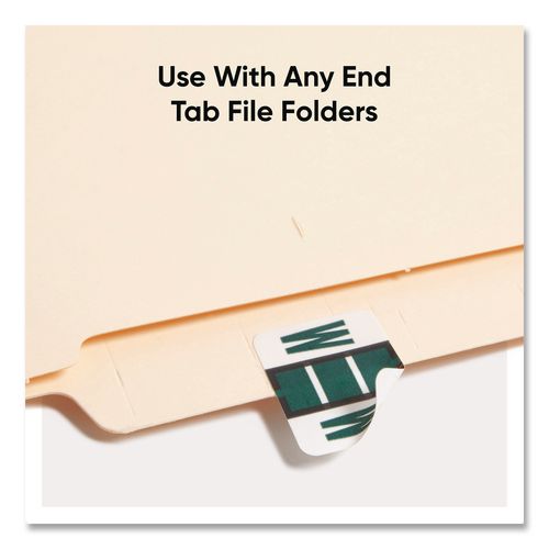 Image of Smead 67093 A-Z Color-Coded End Tab Filing Labels, W, 1 X 1.25, White, 500/roll