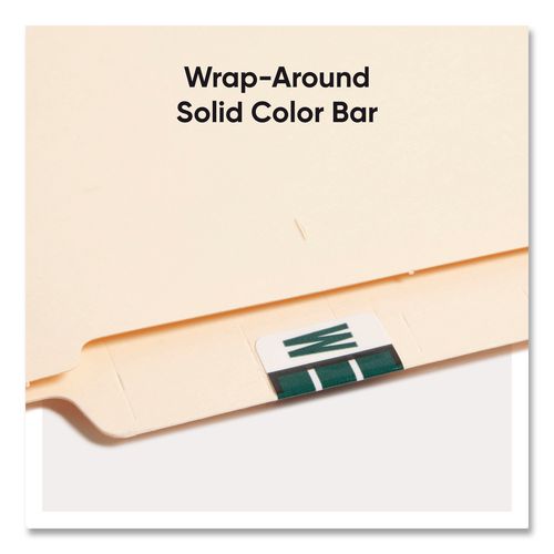 Image of Smead 67093 A-Z Color-Coded End Tab Filing Labels, W, 1 X 1.25, White, 500/roll