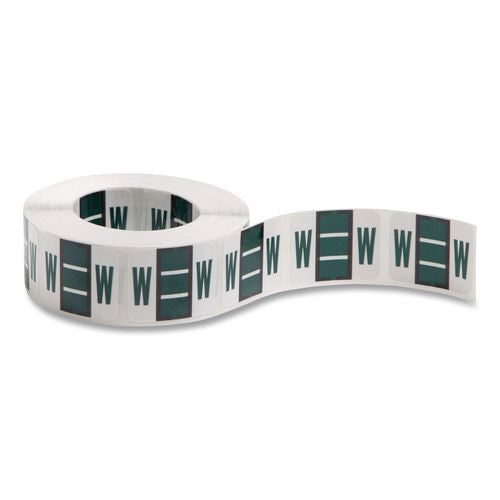 Image of Smead 67093 A-Z Color-Coded End Tab Filing Labels, W, 1 X 1.25, White, 500/roll