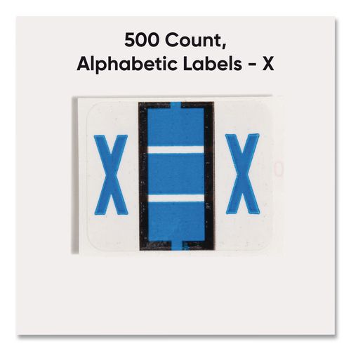Image of Smead 67094 A-Z Color-Coded End Tab Filing Labels, X, 1 X 1.25, White, 500/roll