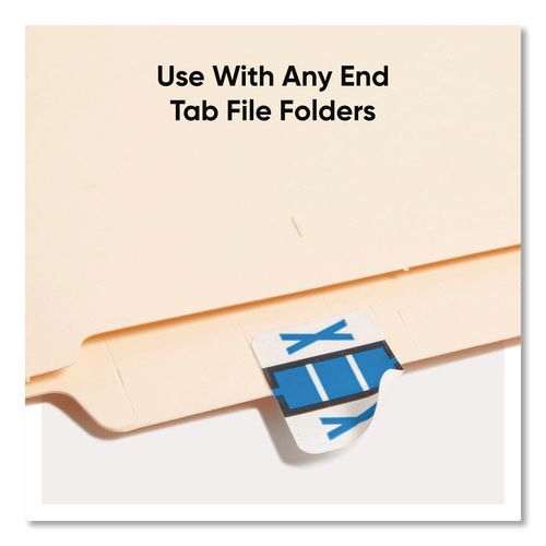 Image of Smead 67094 A-Z Color-Coded End Tab Filing Labels, X, 1 X 1.25, White, 500/roll