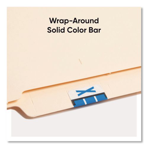 Image of Smead 67094 A-Z Color-Coded End Tab Filing Labels, X, 1 X 1.25, White, 500/roll