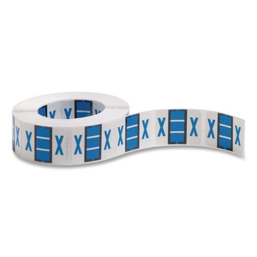Image of Smead 67094 A-Z Color-Coded End Tab Filing Labels, X, 1 X 1.25, White, 500/roll