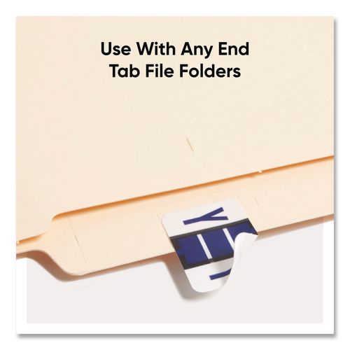 Image of Smead 67095 A-Z Color-Coded End Tab Filing Labels, Y, 1 X 1.25, White, 500/roll