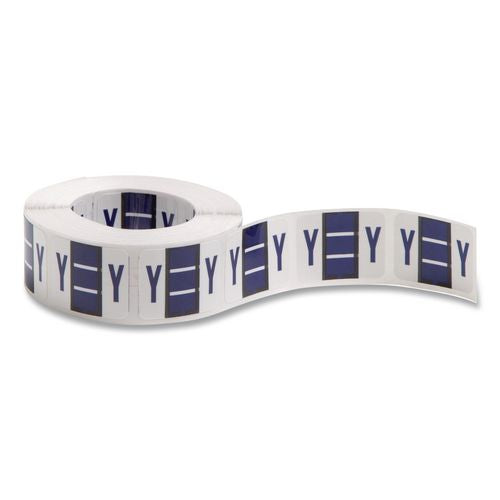 Image of Smead 67095 A-Z Color-Coded End Tab Filing Labels, Y, 1 X 1.25, White, 500/roll