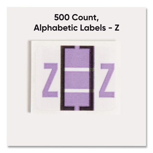Image of Smead 67096 A-Z Color-Coded End Tab Filing Labels, Z, 1 X 1.25, White, 500/roll